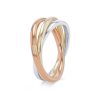 Diamonds Direct Fashion Rings | Tri Tone Rolling 2Mm Wedding Band By Novell Tri-Color 14K