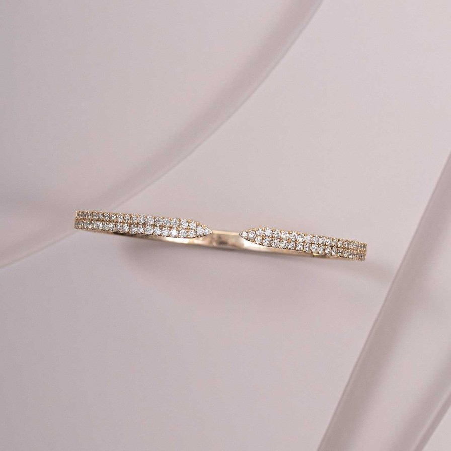 Diamonds Direct Bracelets | Two Row Open Flex Bangle Bracelet