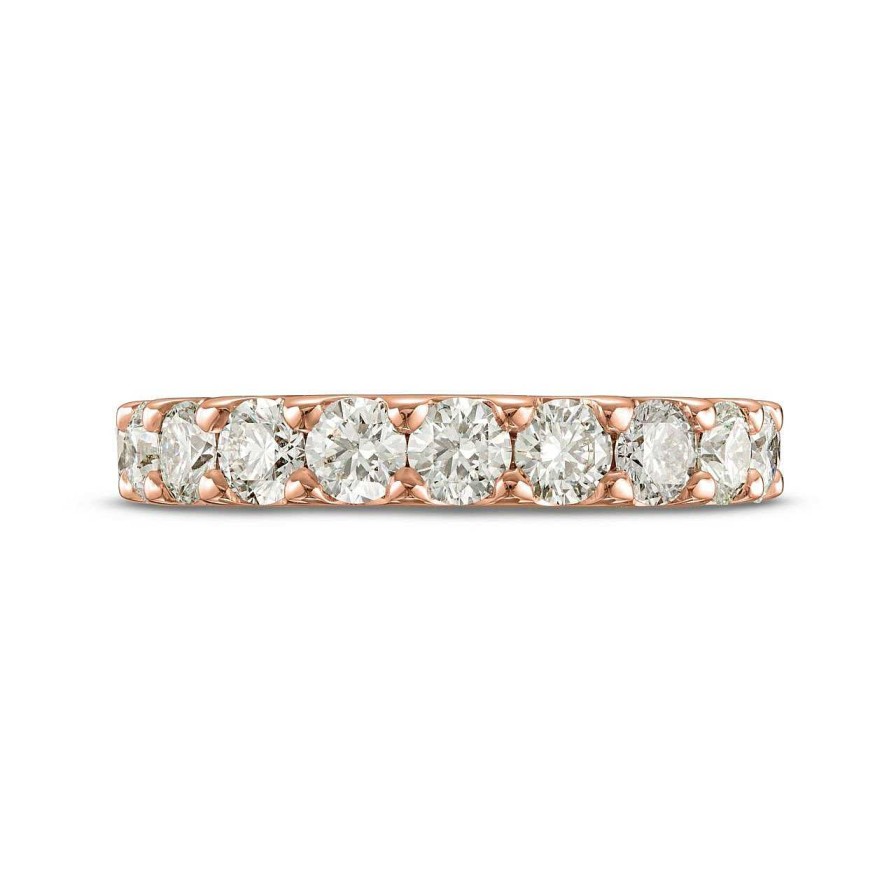 Diamonds Direct Women'S Bands | Essential Diamond Halfway Wedding Band (1.50Tw) Rose Gold 14K