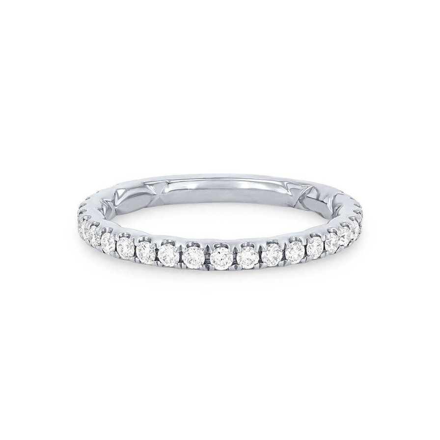 Diamonds Direct Women'S Bands | Classic Petite Diamond Wedding Band By A. Jaffe White Gold 14K