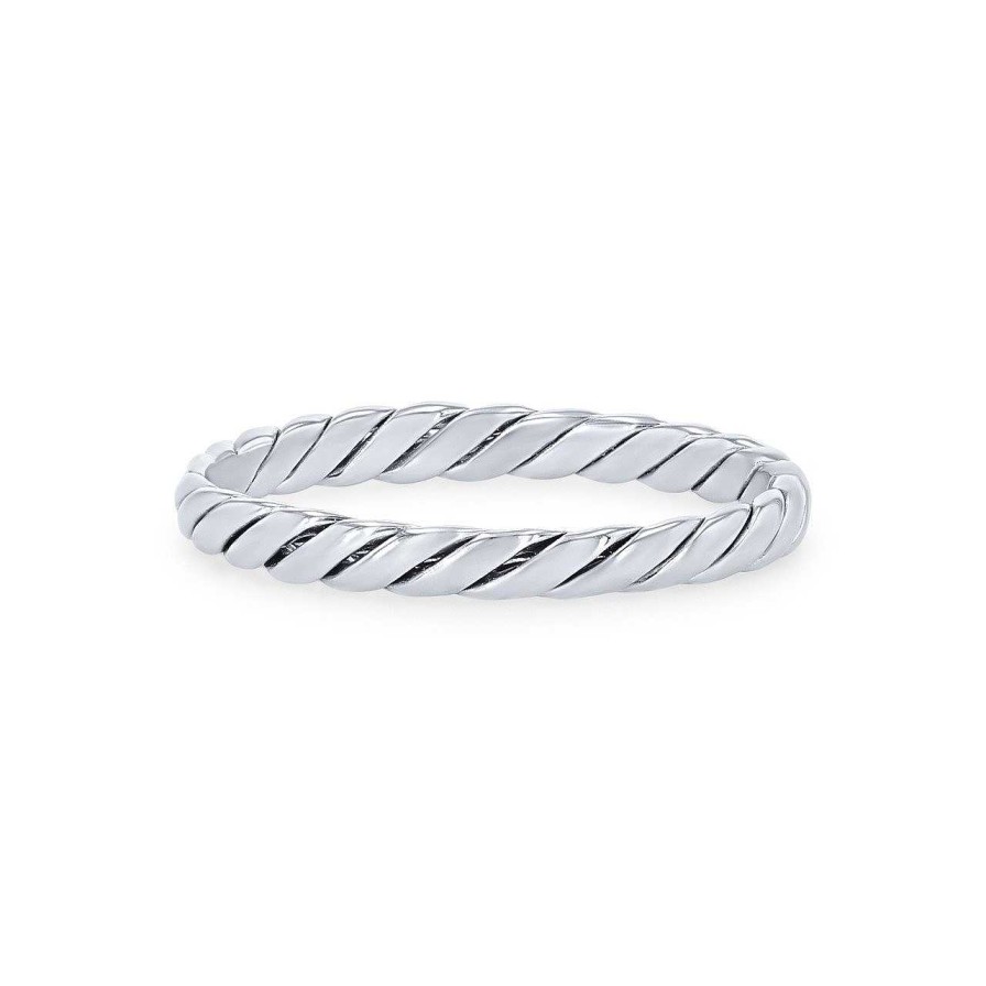 Diamonds Direct Women'S Bands | Rope 2Mm Wedding Band By Novell White Gold 14K