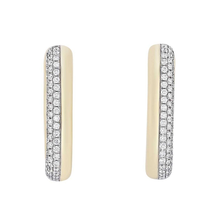 Diamonds Direct Earrings | Simon G. Rectangle Diamond Hoops