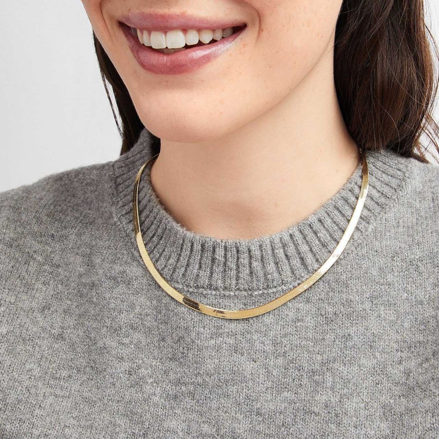 Diamonds Direct Necklaces & Pendants | Herringbone 18 Inch Chain Necklace