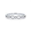 Diamonds Direct Women'S Bands | Milgrain Accent Twist Diamond Wedding Band By Classique Creations White Gold 14K