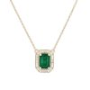 Diamonds Direct Necklaces & Pendants | Emerald And Mixed Diamond Halo Pendant Yellow Gold 14K