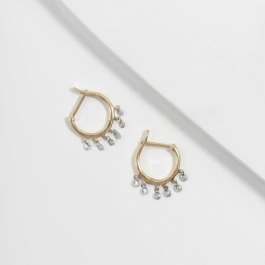 Diamonds Direct Earrings | Diamond Dangle Hoop Earrings