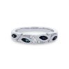 Diamonds Direct Women'S Bands | Kirk Kara Dahlia Floral Sapphire And Diamond Wedding Band White Gold 14K