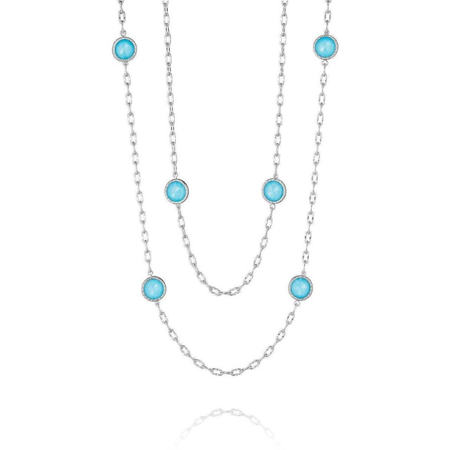 Diamonds Direct Necklaces & Pendants | Tacori Crescent Embrace Turquoise Necklace