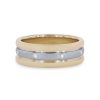 Diamonds Direct Women'S Bands | Three Row Diamond Inlay 6Mm Eternity Band By Novell White And Yellow Gold 14K