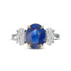 Diamonds Direct Rings | Oval Sapphire And Diamond Three Stone Ring