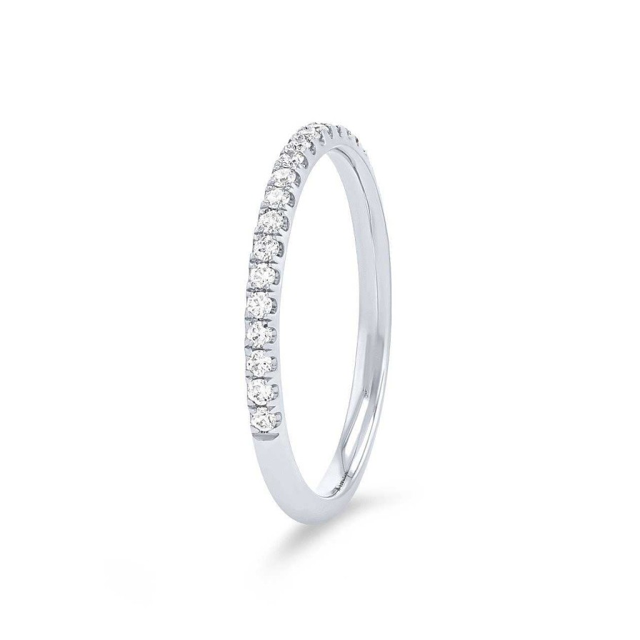 Diamonds Direct Women'S Bands | Michael M. Crown Classic Wedding Band White Gold 18K