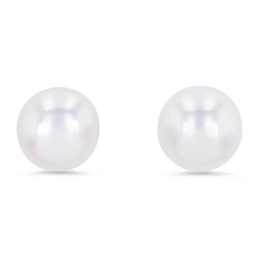 Diamonds Direct Earrings | White Freshwater Pearl Studs