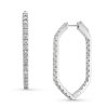 Diamonds Direct Earrings | Diamond Geometric Hoop Earrings White Gold 14K