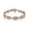 Diamonds Direct Bracelets | Champagne & White Mixed Shape Diamond Bracelet