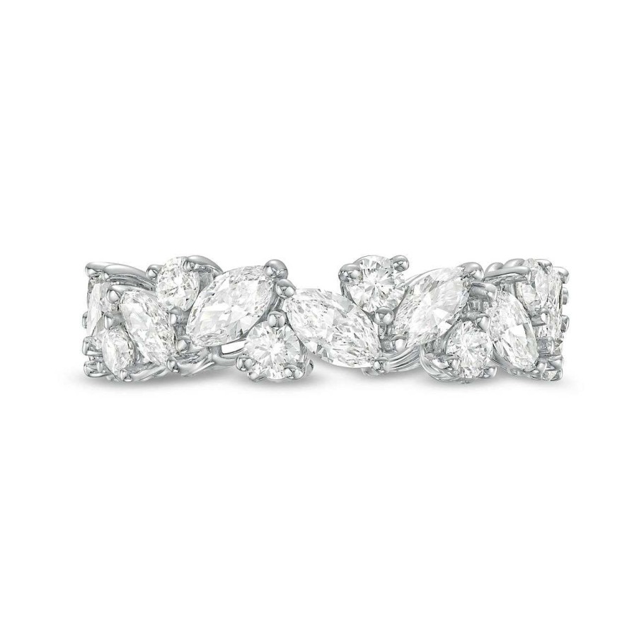 Diamonds Direct Women'S Bands | Marquise And Round Diamond Eternity Band By C. Gonshor White Gold 18K