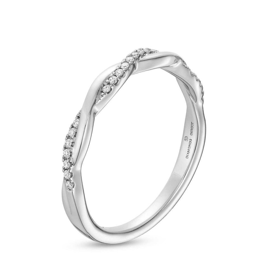 Diamonds Direct Women'S Bands | Twist Half Diamond Wedding Band By Diamonds Direct Designs White Gold 14K