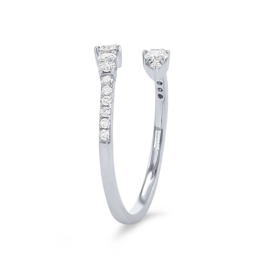 Diamonds Direct Fashion Rings | Diamond Accented Bypass Ring White Gold 14K