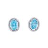 Diamonds Direct Earrings | Blue Topaz Stud With Rope Halo