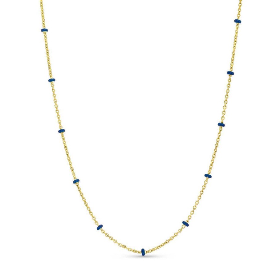 Diamonds Direct Necklaces & Pendants | Navy Enamel Accent Station Necklace