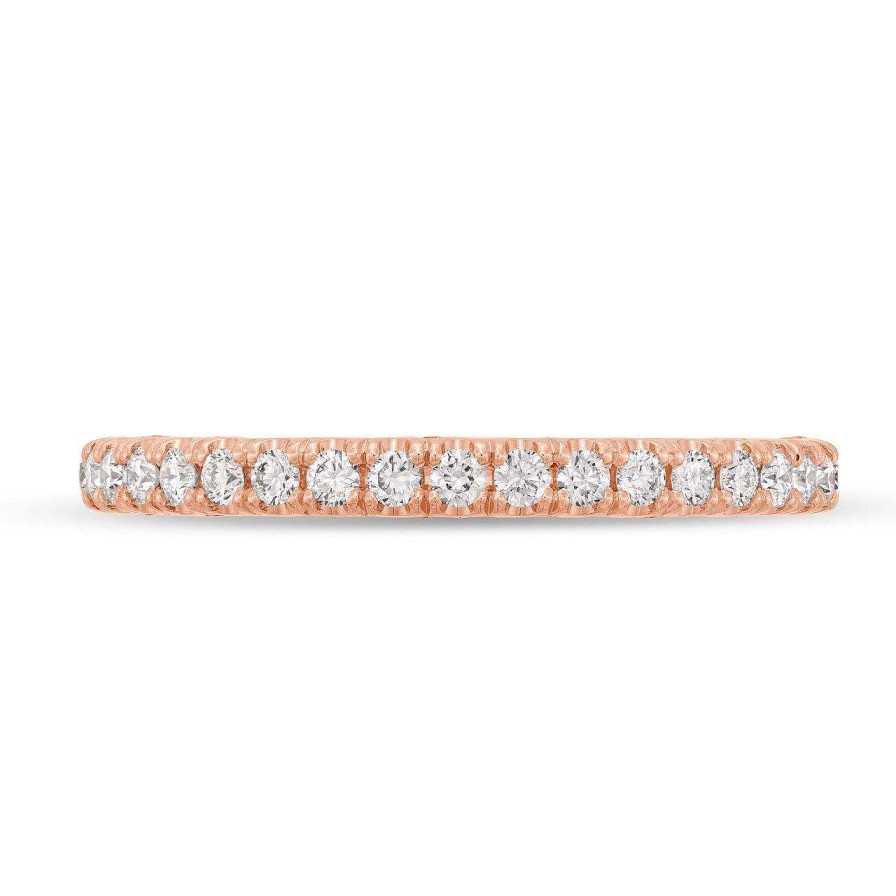 Diamonds Direct Women'S Bands | Tacori Petite Crescent Diamond Wedding Band Rose Gold 18K