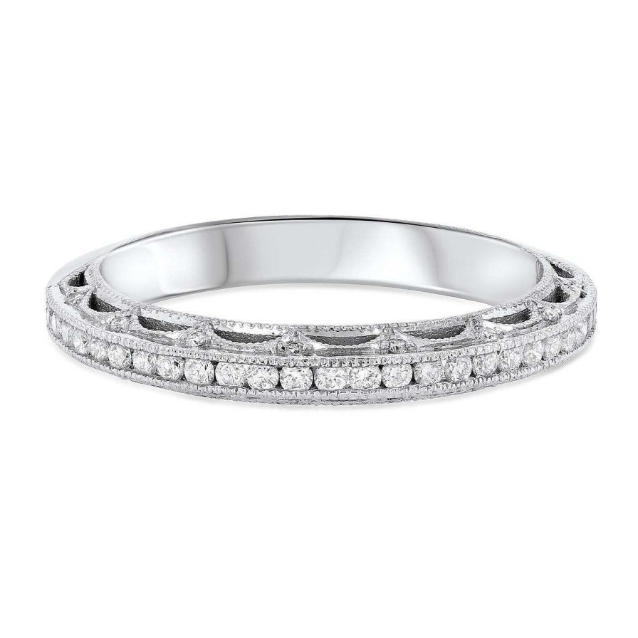 Diamonds Direct Women'S Bands | Tacori Reverse Crescent Wedding Band White Gold 18K