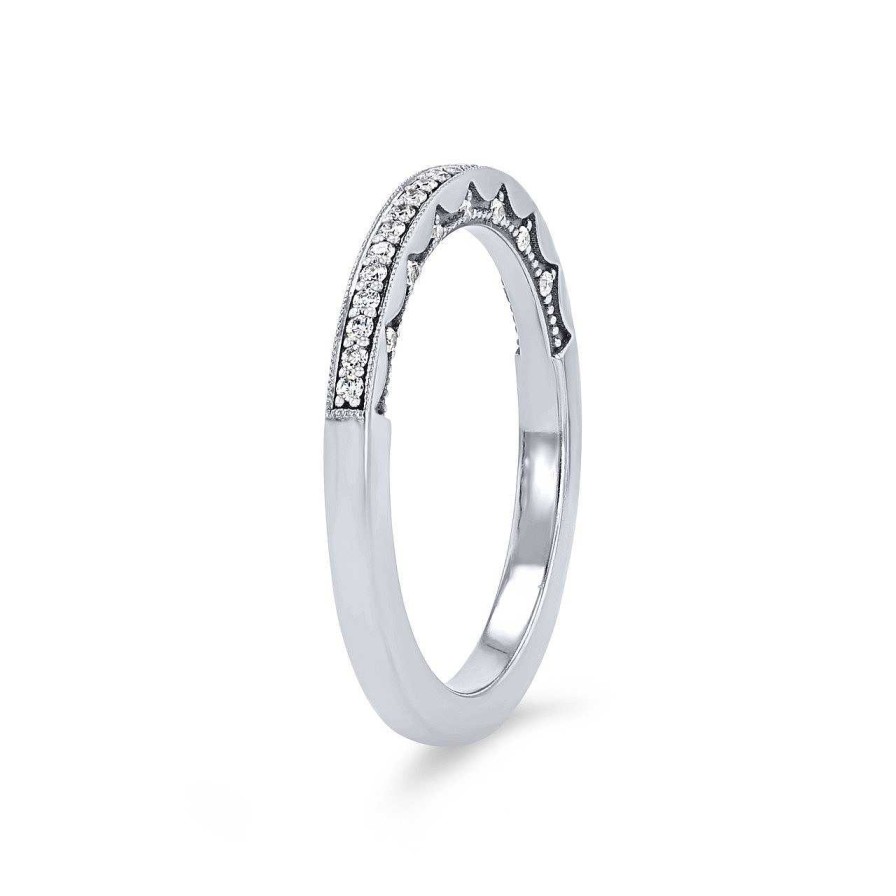 Diamonds Direct Women'S Bands | Tacori Coastal Crescent Wedding Band White Gold 14K