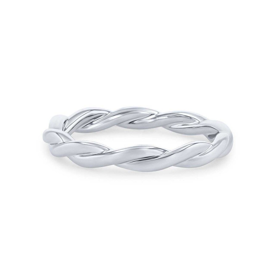 Diamonds Direct Women'S Bands | Twist Wedding Band By Classique White Gold 14K