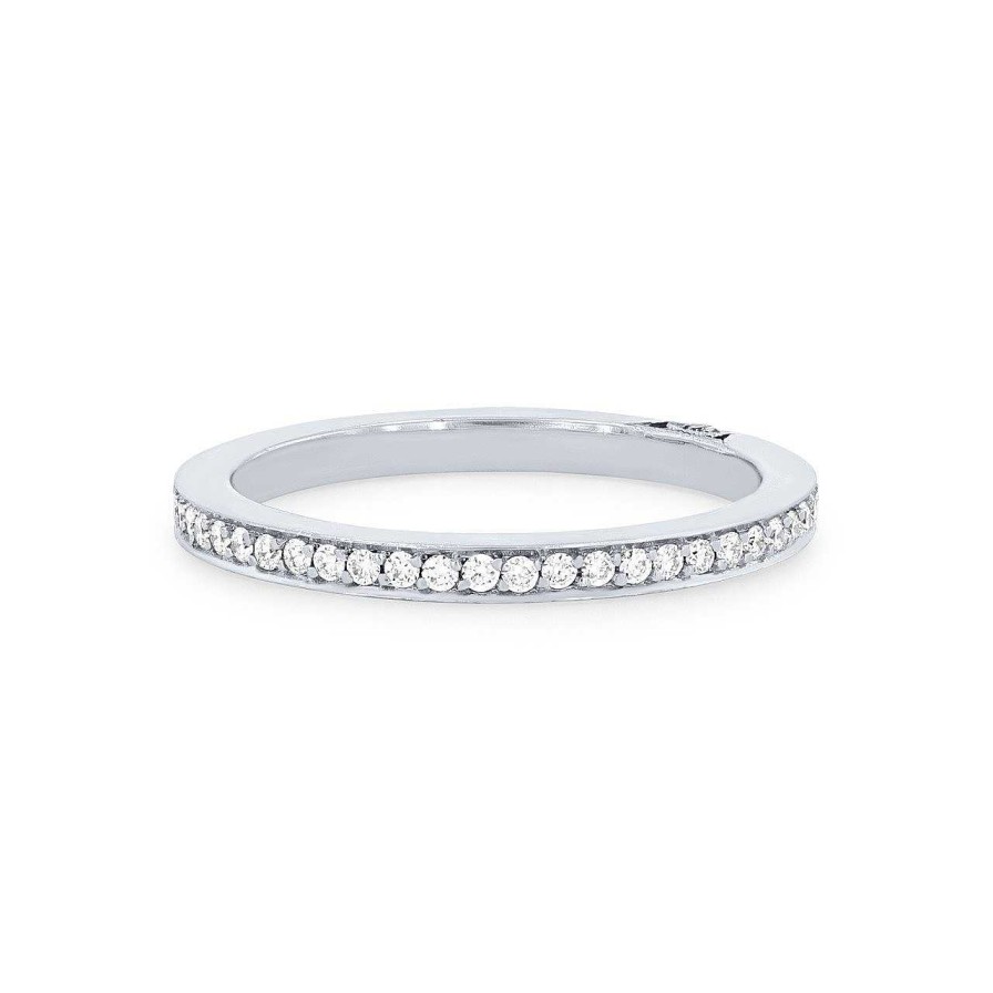 Diamonds Direct Women'S Bands | Tacori Dantela Diamond Wedding Band White Gold 18K