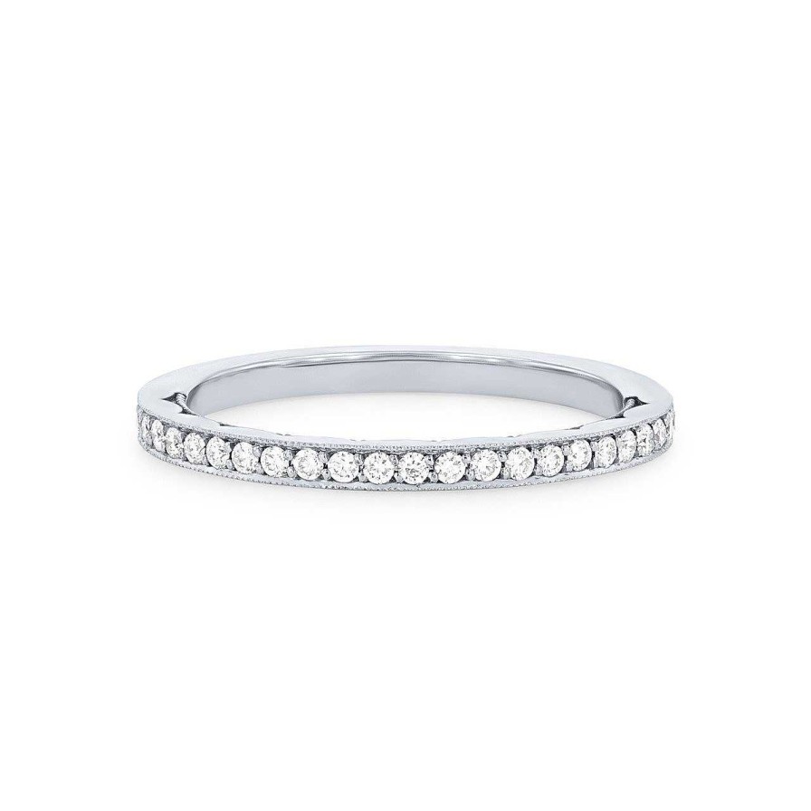 Diamonds Direct Women'S Bands | Tacori Sculpted Crescent Classic Wedding Band White Gold 18K