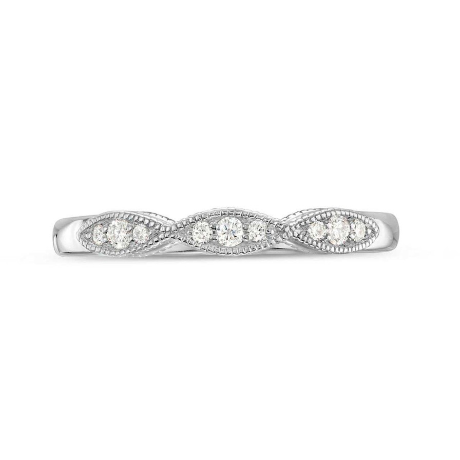 Diamonds Direct Women'S Bands | Marquise Frame Milgrain Wedding Band By Diamonds Direct Designs White Gold 14K