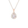 Diamonds Direct Necklaces & Pendants | Pear Morganite And Diamond Halo Pendant Rose Gold 14K