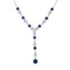 Diamonds Direct Necklaces & Pendants | Sapphire And Diamond "Y" Necklace White Gold 14K