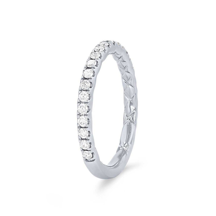 Diamonds Direct Women'S Bands | Classic Petite Diamond Wedding Band By A. Jaffe White Gold 14K