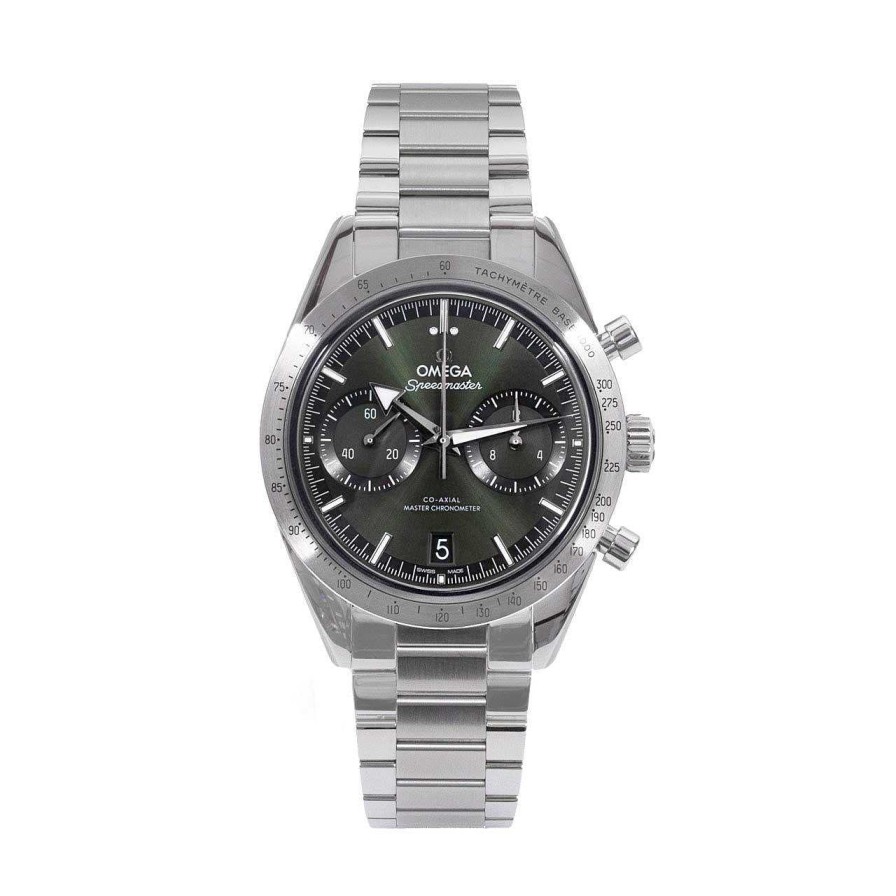 Diamonds Direct Men'S Watches | Omega Speedmaster '57 Green Chronograph Watch | Stainless Steel