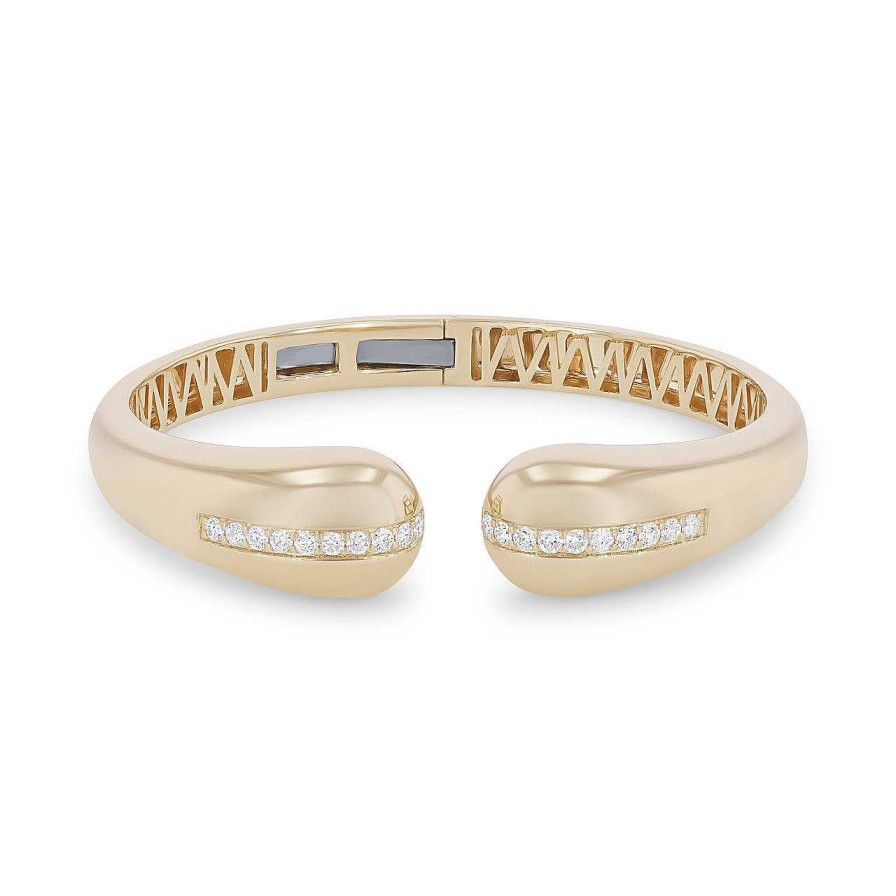 Diamonds Direct Bracelets | Michael M. Orb Split Open Cuff Yellow Gold 14K