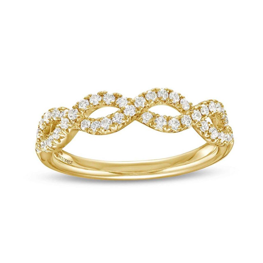 Diamonds Direct Women'S Bands | Open Twist Diamond Wedding Band By Diamonds Direct Designs Yellow Gold 14K