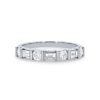 Diamonds Direct Women'S Bands | Round And Baguette Diamond Bar Set Wedding Band By Ses Creations White Gold 14K