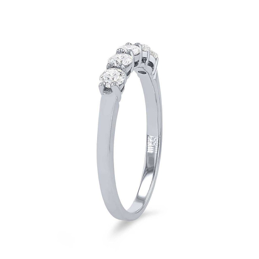 Diamonds Direct Women'S Bands | Five Stone Diamond Wedding Band By Ses Creations White Gold 14K