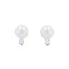 Diamonds Direct Earrings | Freshwater Pearl And Diamond Stud Earrings White Gold 14K