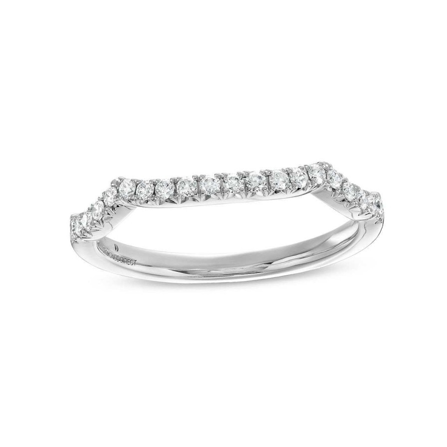 Diamonds Direct Women'S Bands | Contour Diamond Wedding Band By Diamonds Direct Designs White Gold 14K