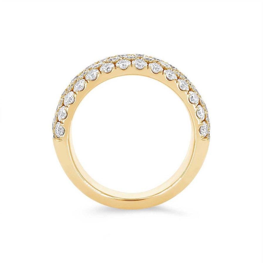 Diamonds Direct Fashion Rings | Five-Row Diamond Pave Band Yellow Gold 14K