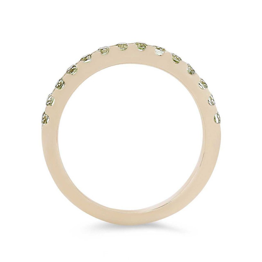 Diamonds Direct Women'S Bands | Peridot Wedding Band Yellow Gold 14K