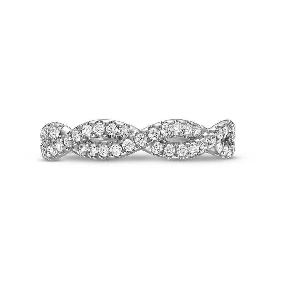 Diamonds Direct Women'S Bands | Verragio Renaissance Twist Wedding Band White Gold 14K