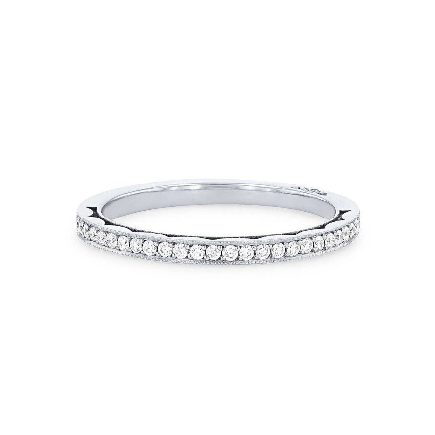 Diamonds Direct Women'S Bands | Tacori Sculpted Crescent Wedding Band White Gold 18K