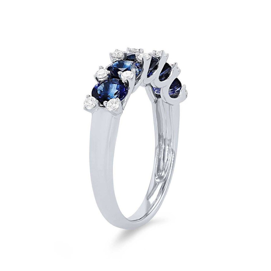 Diamonds Direct Fashion Rings | Oval Sapphire And Diamond Ring White Gold 14K