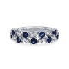 Diamonds Direct Fashion Rings | Sapphire And Diamond Vine Ring White Gold 14K