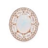 Diamonds Direct Fashion Rings | Opal And Morganite Halo Ring Rose Gold 14K