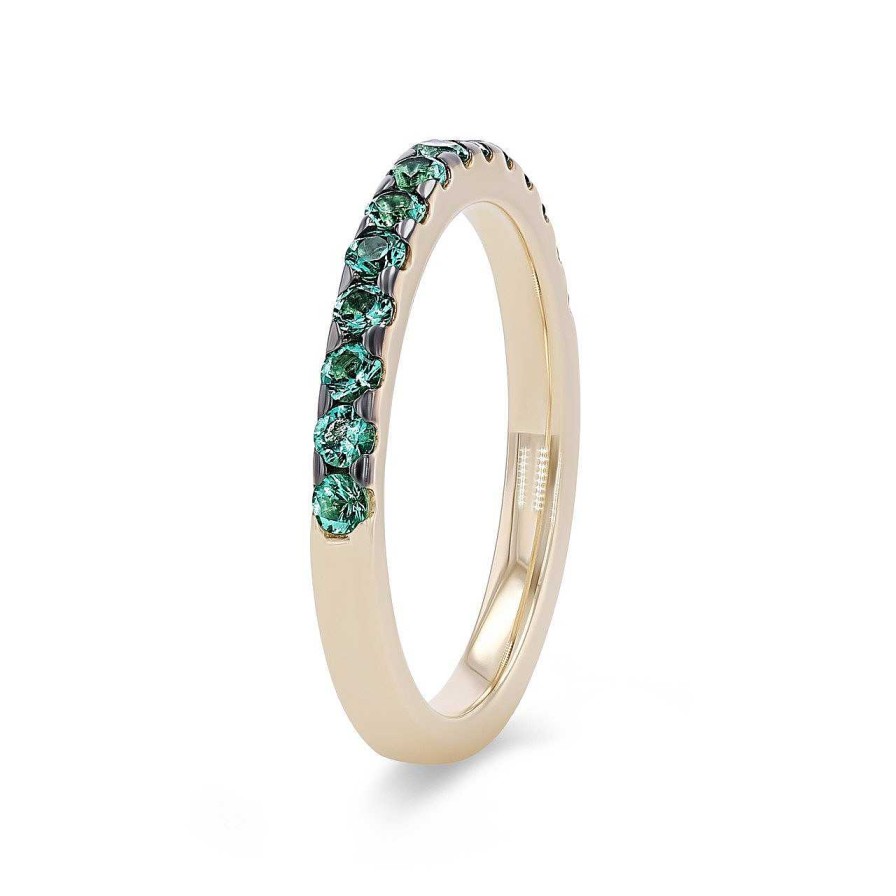 Diamonds Direct Fashion Rings | Emerald Wedding Band White Gold 14K