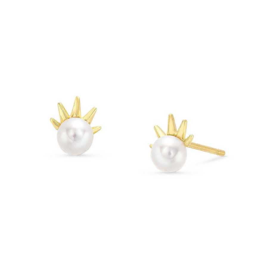 Diamonds Direct Earrings | Freshwater Pearl Spike Stud Earrings