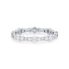 Diamonds Direct Women'S Bands | Oval And Round Graduated Diamond Eternity Band By Classique White Gold 14K